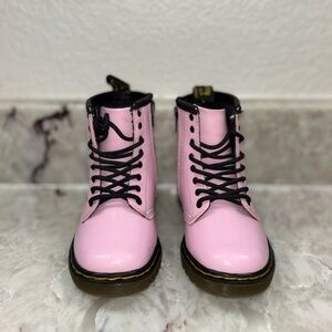 Dr. Martens Pink Kids Lace-Up Boots